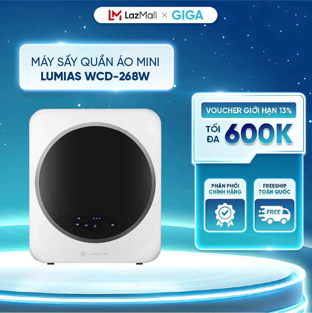 Máy sấy quần áo Lumias WCD-268W - 800W khối lượng giặt 4kg