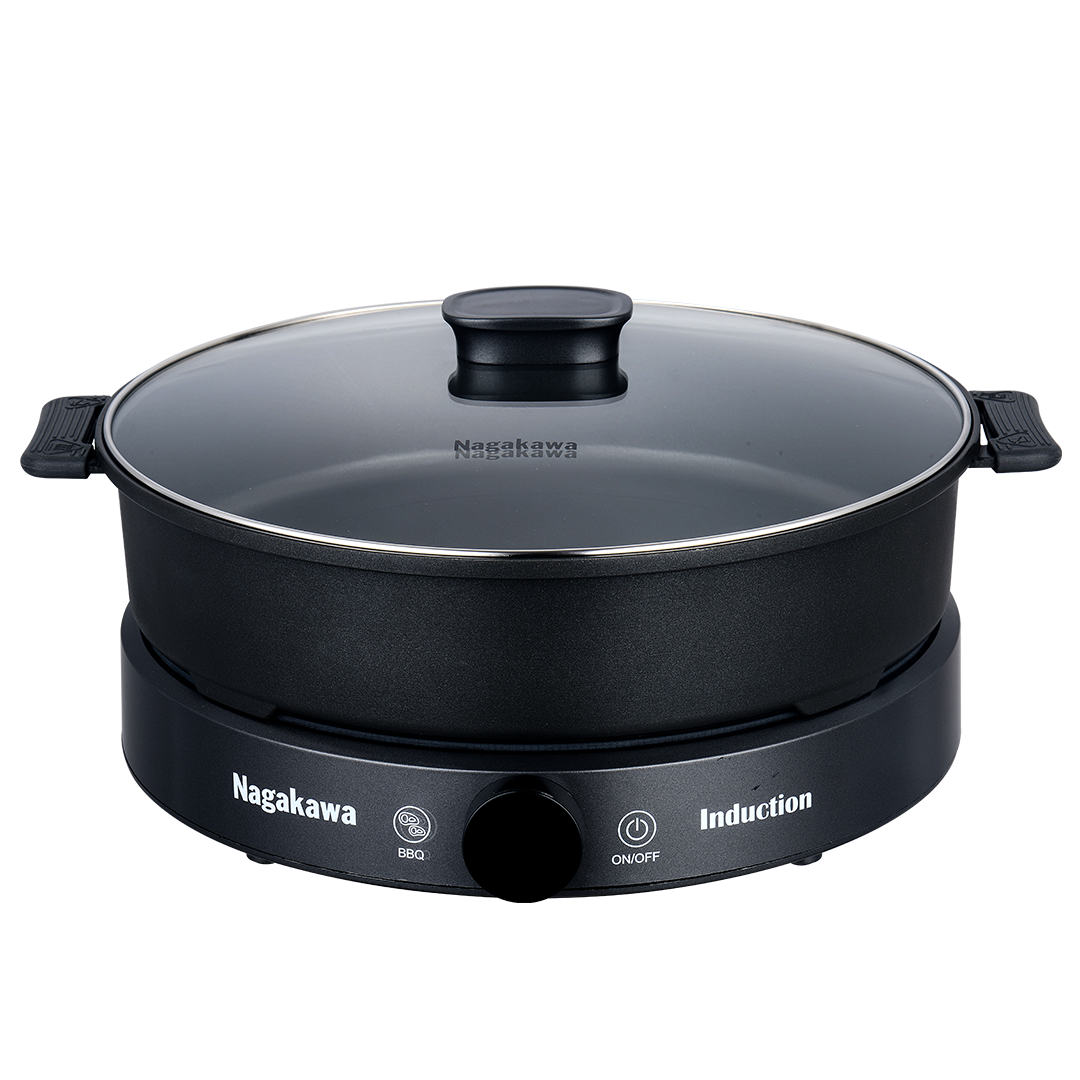 Bếp điện từ đa năng Nagakawa NAG0716, 298mm, 2000W, Kính chịu nhiệt siêu bền