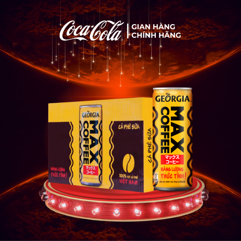 Thùng 24 Lon Cà Phê Georgia Max Coffee 180ml/Lon Sale 10.10 Coca-Cola Chính Hãng_LD