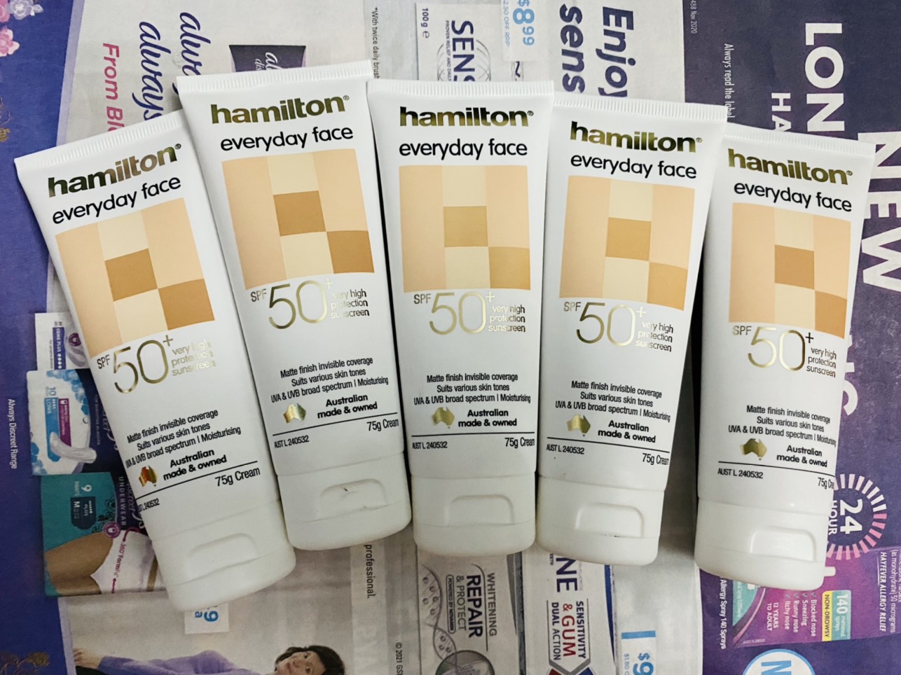 [Hcm]Kem Chống Nắng Cho Da Mặt Hamilton Spf 50+ 75Gr Hàng Úc