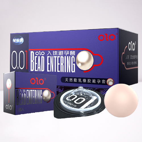 Hộp 10 Bao Cao Su Olo Growth Soft Bead Siêu Mỏng Nhiều Gel Bôi Trơn Và Có Chấm Bi + 1 Viên Silicon L