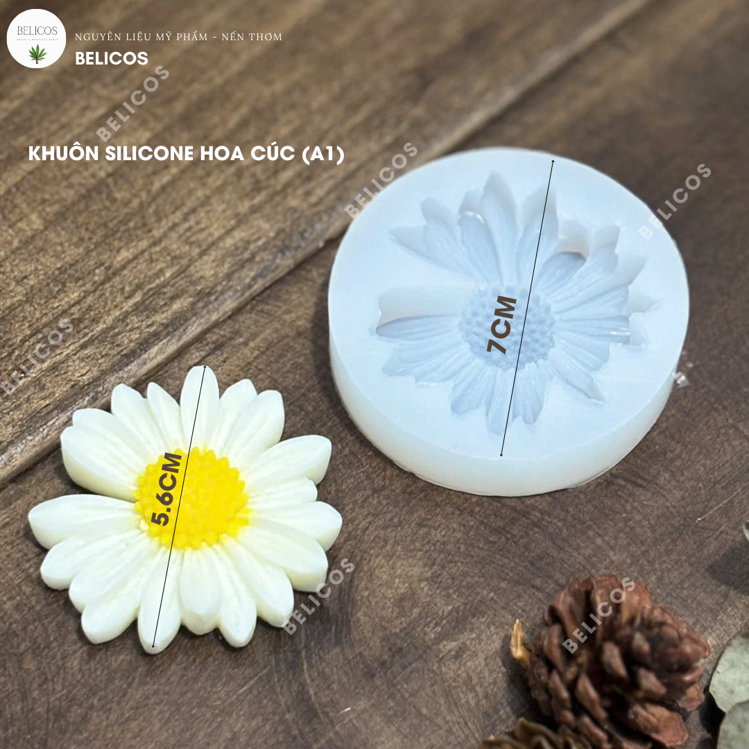 Khuôn silicone hoa cúc xinh xắn - Khuôn DIY làm sáp thơm nến thơm xà phòng thạch