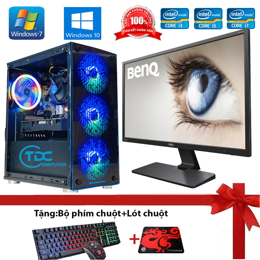 Bộ máy tính để bàn PC Gaming + Màn hình 24 inch BENQ GW2480 FULL viền cấu hình core i7 4770 ram 16GB
