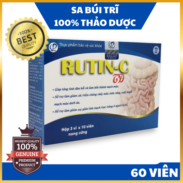 [ Rutin - C ] Sản Phẩm Tốt Cho Trĩ Nguy Cơ Bị Trĩ Làm Bền Thạch Mạch Máu Bổ Sung Vitamin - Hộp 30 Viên