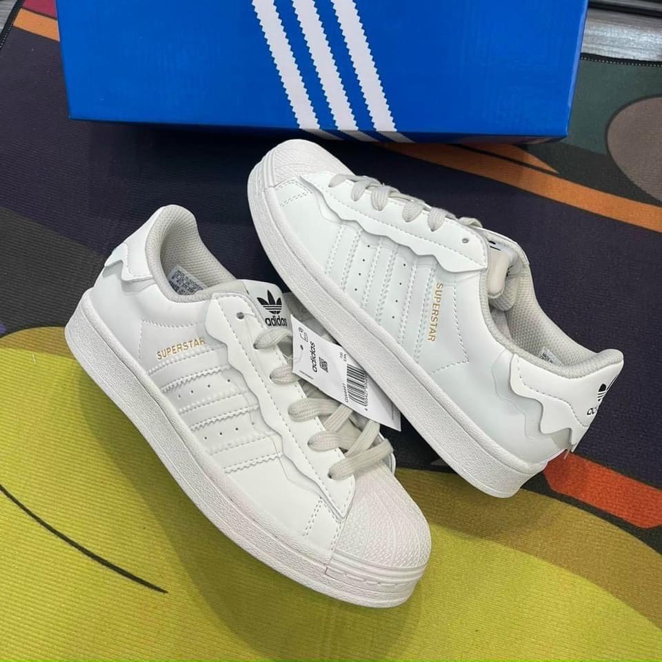Giày thể thao nữ mẫu mới 2022 Adidas Superstar Trắng hồng adidas sò xanh das sò trắng 3 sọc dành cho nam nữ