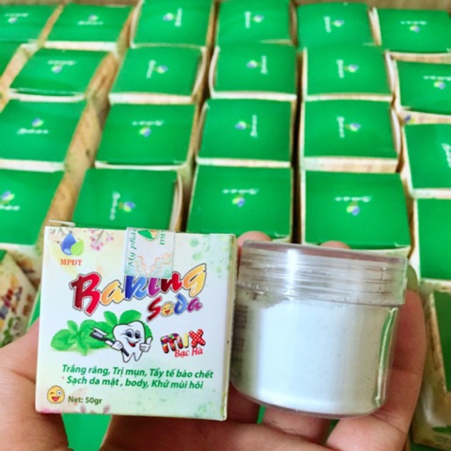 Baking Soda Mix Bạc Hà Trắng Răng Ngừa Mụn Ẩn Mụn Đầu Đen Mới