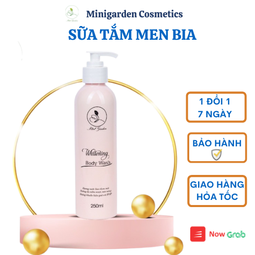 Sữa Tắm Men Bia Mini Garden Dưỡng Trắng Da Toàn Thân 250Ml