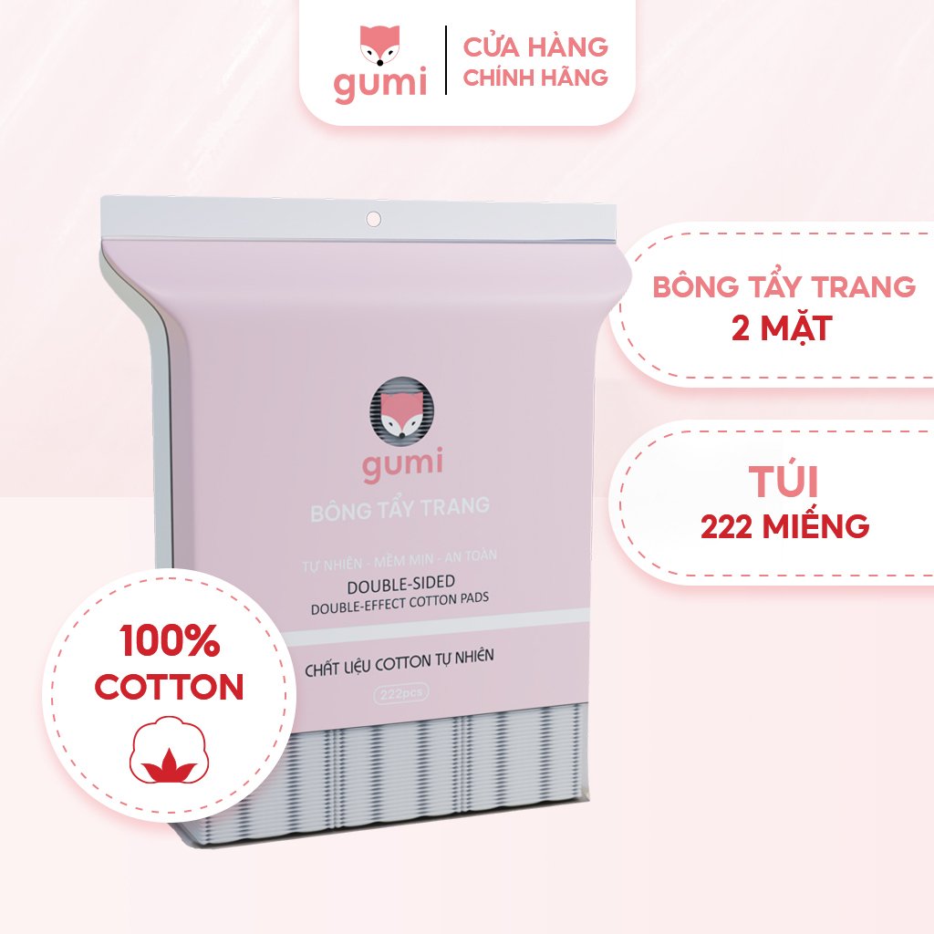 (HN) Bông tẩy trang 222 miếng Gumi chất liệu Cotton