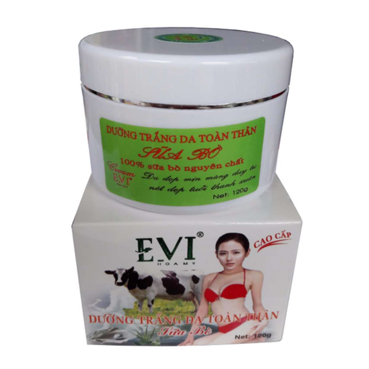 Kem Dưỡng Trắng Da Toàn Thân Sữa Bò Evi (120G)