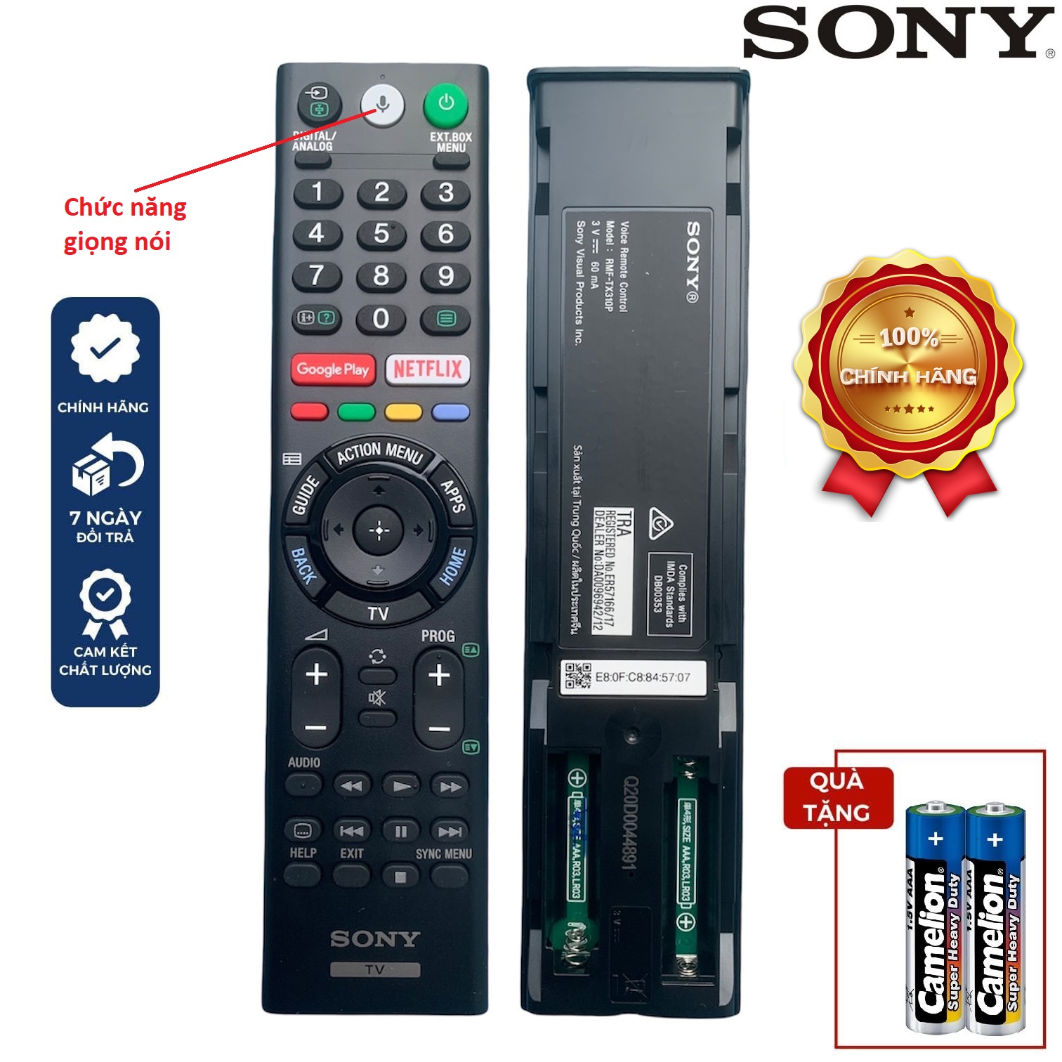 Điều khiển tivi Sony giọng nói chính hãng RMF-TX310P [ độ mới 85-95% BH đổi mới ] dùng chung RMF-TX3