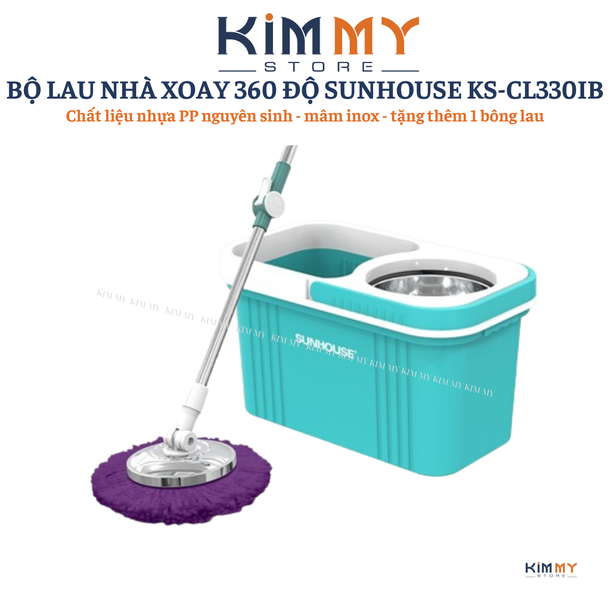 BỘ LAU NHÀ XOAY 360 ĐỘ SUNHOUSE CL350PO/CL330S/CL350IB - HÀNG CHÍNH HÃNG