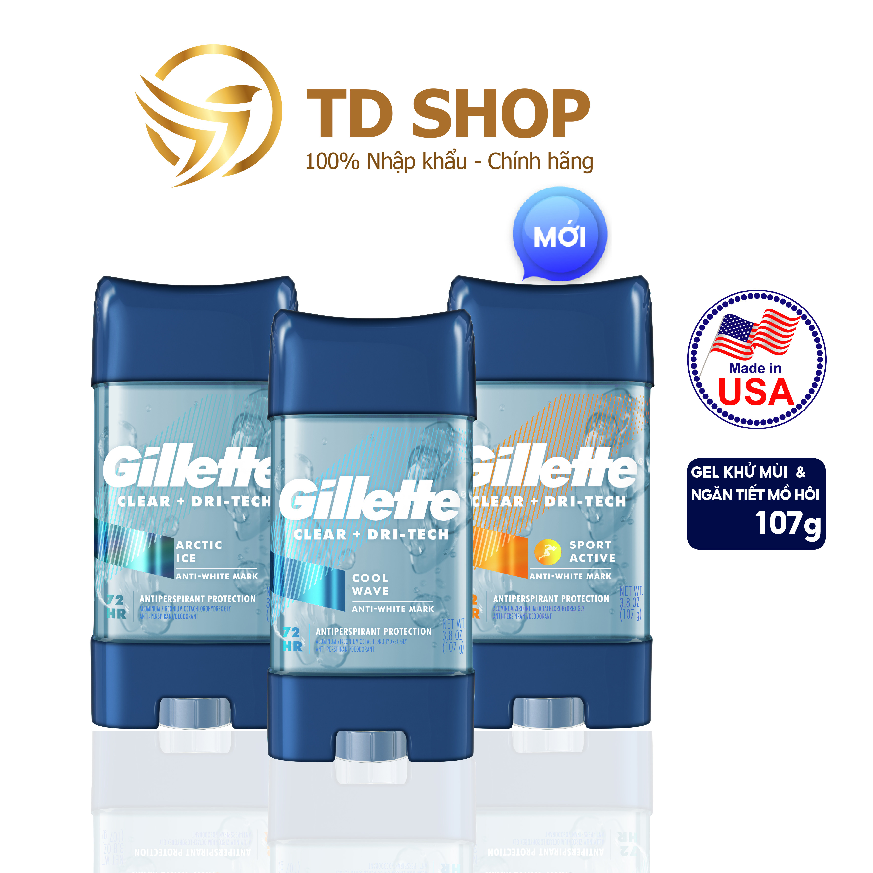 Lăn Khử Mùi Gillette Clear Gel 107G Coolwave I Artice Ice I Sport Triumph - Td Shop