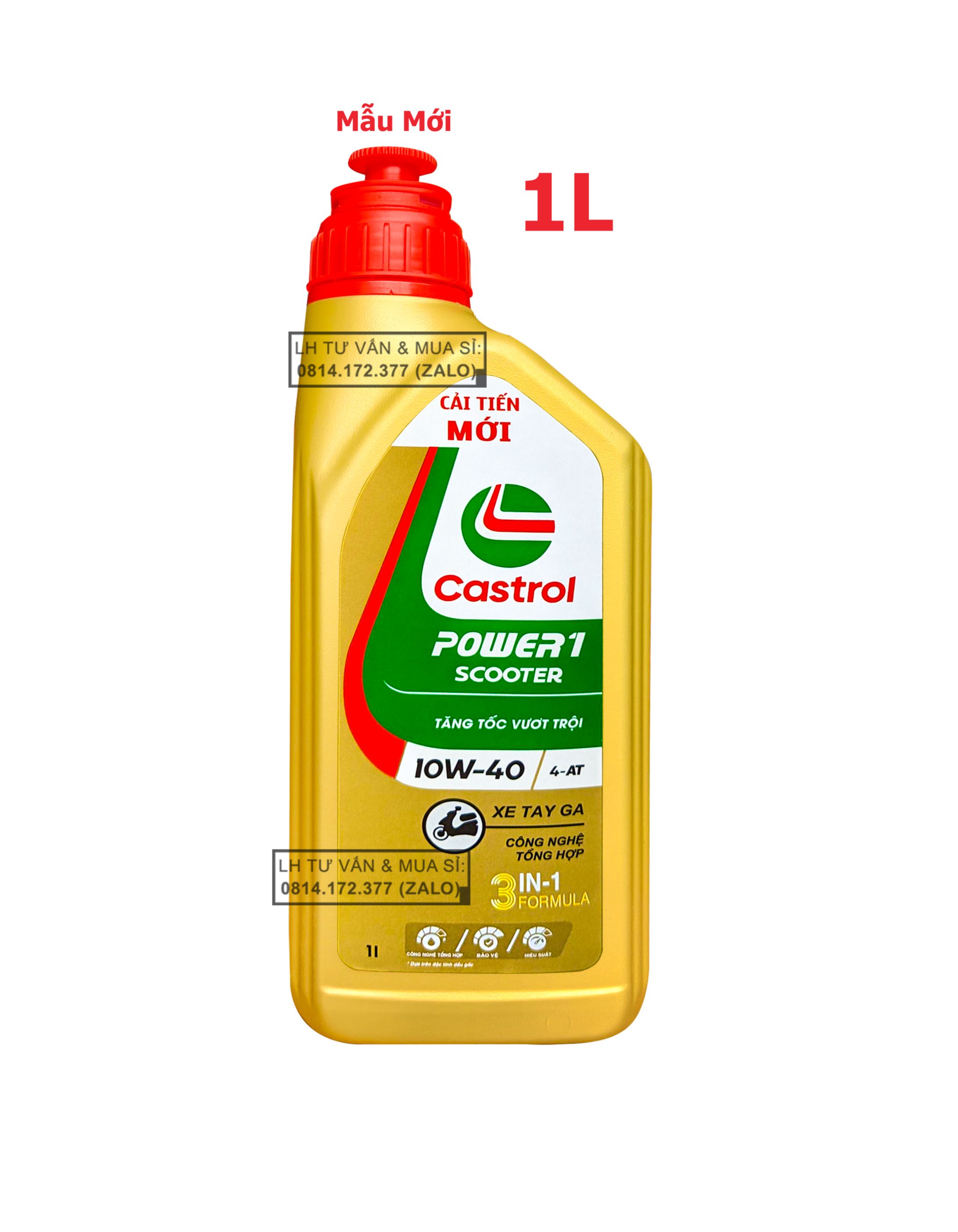 Dầu nhớt tổng hợp tay ga Castrol Power-1 Scooter 1.000ml ( 1L ) - Thế hệ mới