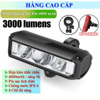 Bảo hành 6 tháng - Đèn pha led xe đạp thể thao hiện đại cao cấp NEWBOLER 3000 Lumen 4000 mAh IPX6 sạc pin với ánh sáng cắt siêu sáng đèn pha xe đạp đường trường đường phố