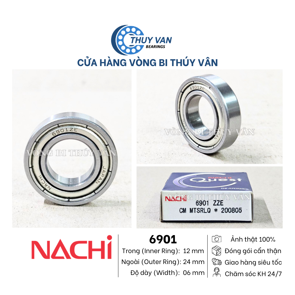 Vòng bi bạc đạn cầu hạt tròn mỏng 6900 6901 6902 6904 6905 hãng NACHI