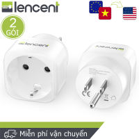 Bộ chuyển đổi LENCENT Cắm Châu Âu vào Bộ sạc du lịch Mỹ / Canada / Nhật Bản (Trắng) Phụ kiện di động
