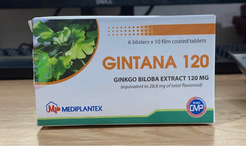 Viên Uống Gintana 120 (Ginkgo Biloba 120 Mg) Bổ Não Tăng Tuần Hoàn Não Hiệu Quả (Hộp 60 Viên)