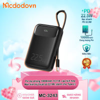 [Chính Hãng] Mcdodo MC-3243 Pin Dự Phòng 10000mAh 22.5W – Cáp Type-C Tích Hợp Màn Hình Kỹ Thuật Số 1C+1A