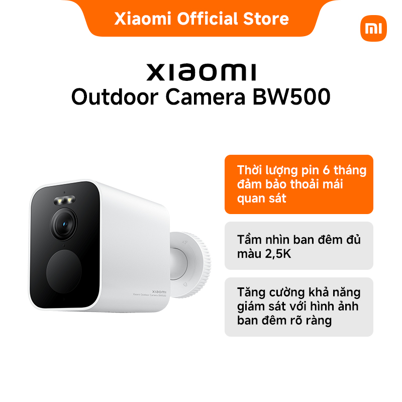 Xiaomi Outdoor Camera BW500 | Thời lượng pin 6 tháng đảm bảo thoải mái quan sát | Tầm nhìn ban đêm đ