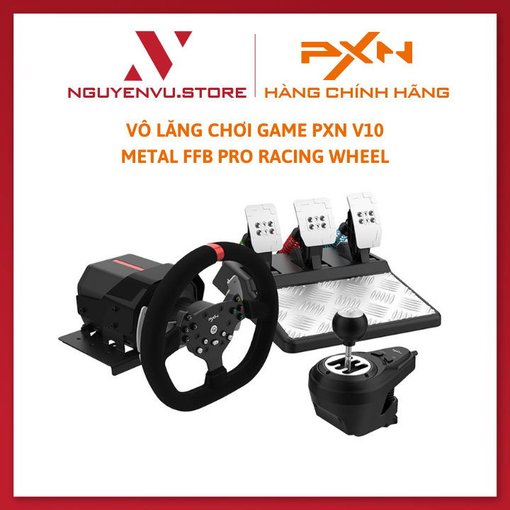 Vô lăng chơi game PXN V10 Metal FFB Pro Racing Wheel - Hàng Chính Hãng