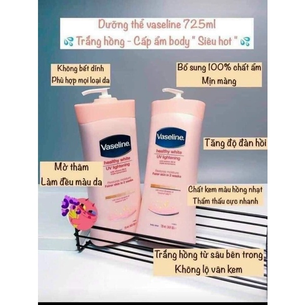 Sữa Dưỡng Thể Vaseline 725Ml Chuyên Dưỡng Ẩm Và Dưỡng Trắng Chuyên Sâu