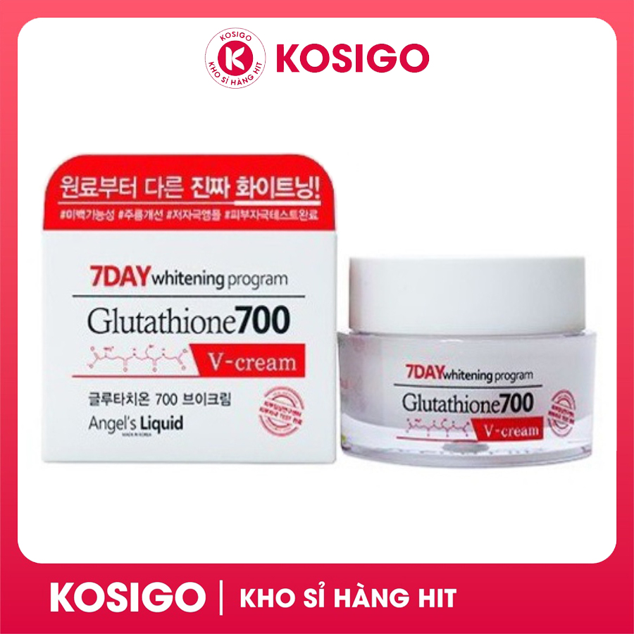 Kem dưỡng trắng da giảm thâm nám Angel Liquid 7 Day Whitening Program Glutathione 700 V-Cream 50ml d