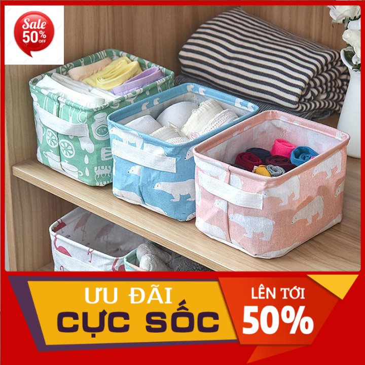 [LOẠI TỐT] Giỏ vải đựng đồ cá nhân văn phòng để bàn tiện dụng – Túi đựng mỹ phẩm bằng vải chống nước chống tấm chịu lực tốt