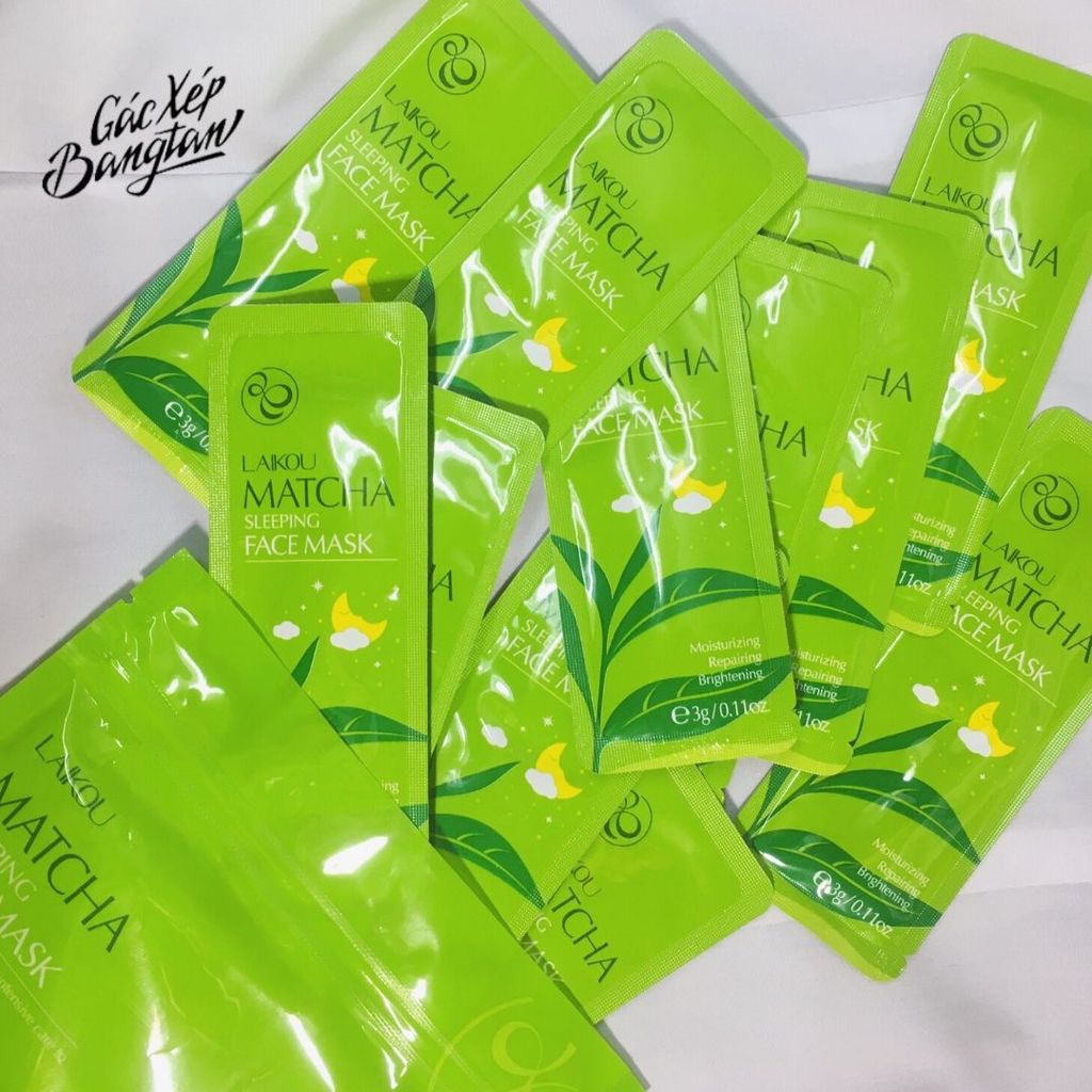 [Hcm]Combo 5 Gói Măt Na Ngủ Trà Xanh Laikou Trà Xanh Matcha Sleeping Mask