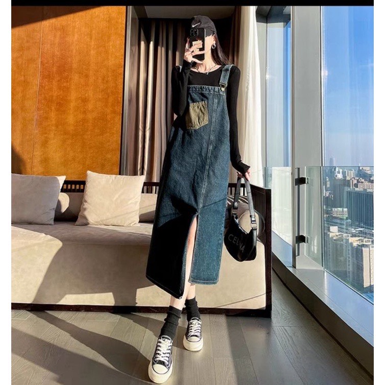 Váy yếm bò nữ thương hiệu NARSIS cực dễ thương màu tím than đen B9002 |  Shopee Việt Nam