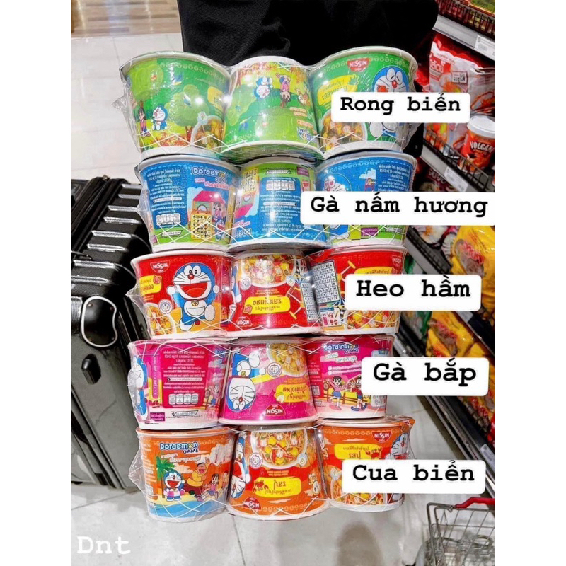 Lốc 6 Ly Mì Tôm Trẻ Em Doraemon Thái Lan Nội Địa Hàng Mới