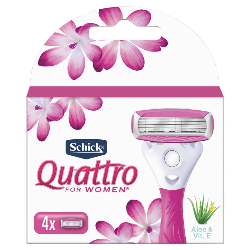 Hộp 4 Lưỡi Dao Thay Thế Dành Cho Nữ Schick Quattro For Women Kit