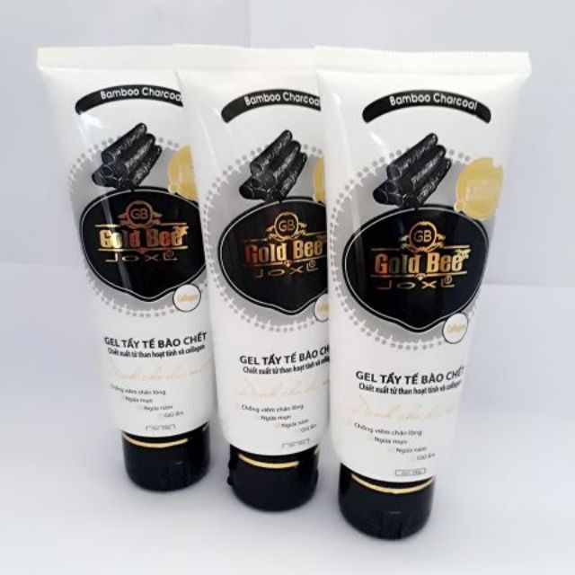 Gel Tẩy Tế Bào Chết Than Hoạt Tính Collagen Gold Bee 250Ml