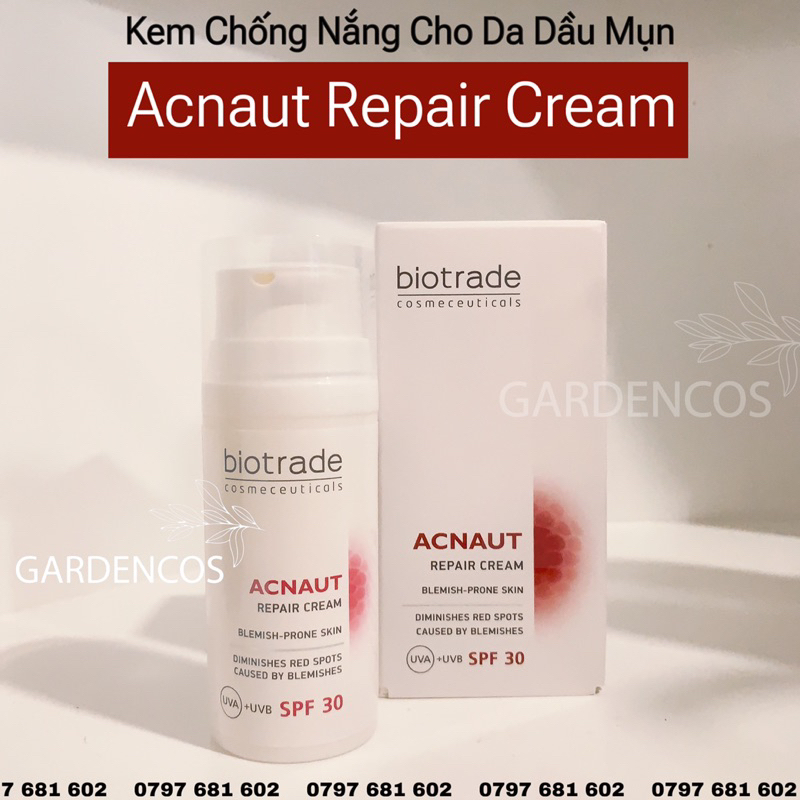 Kem Chống Nắng Cho Da Mụn Biotrade Acnaut Repair Cream 30ml - Gardencos