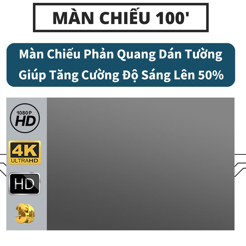 Màn chiếu phản quang dán tường cao cấp độ tương phản cao chống ánh sáng có thể gấp gọn màn chiếu máy