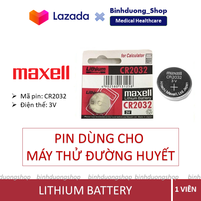 Pin Máy Đo Đường Huyết Maxell Cr2032 (1 Viên)