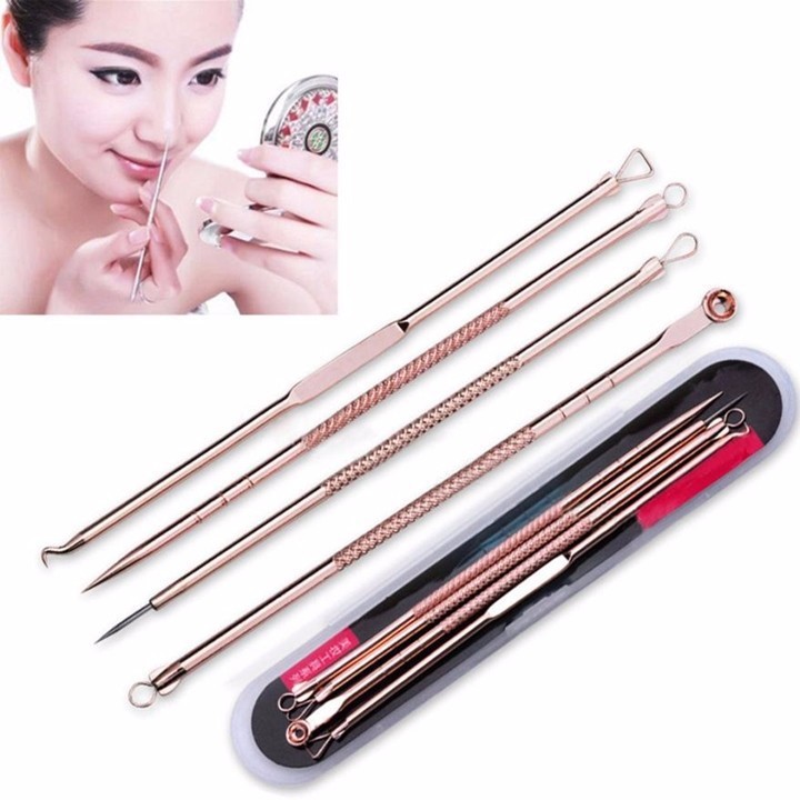 Bộ nặn mụn 4 cây cao cấp thép không gỉ