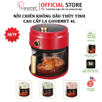 Nồi chiên không dầu La gourmet dung tích 4L KHAY THỦY TINH thức ăn mọng nước 30% an toàn sức khỏe THƯƠNG HIỆU MỸ và SINGAPORE bảo hành 1 năm dễ dàng vệ sinh không bám mùi cao cấp gian hàng chính hãng tặng kèm vỉ inox 304 và đệm lót silicone
