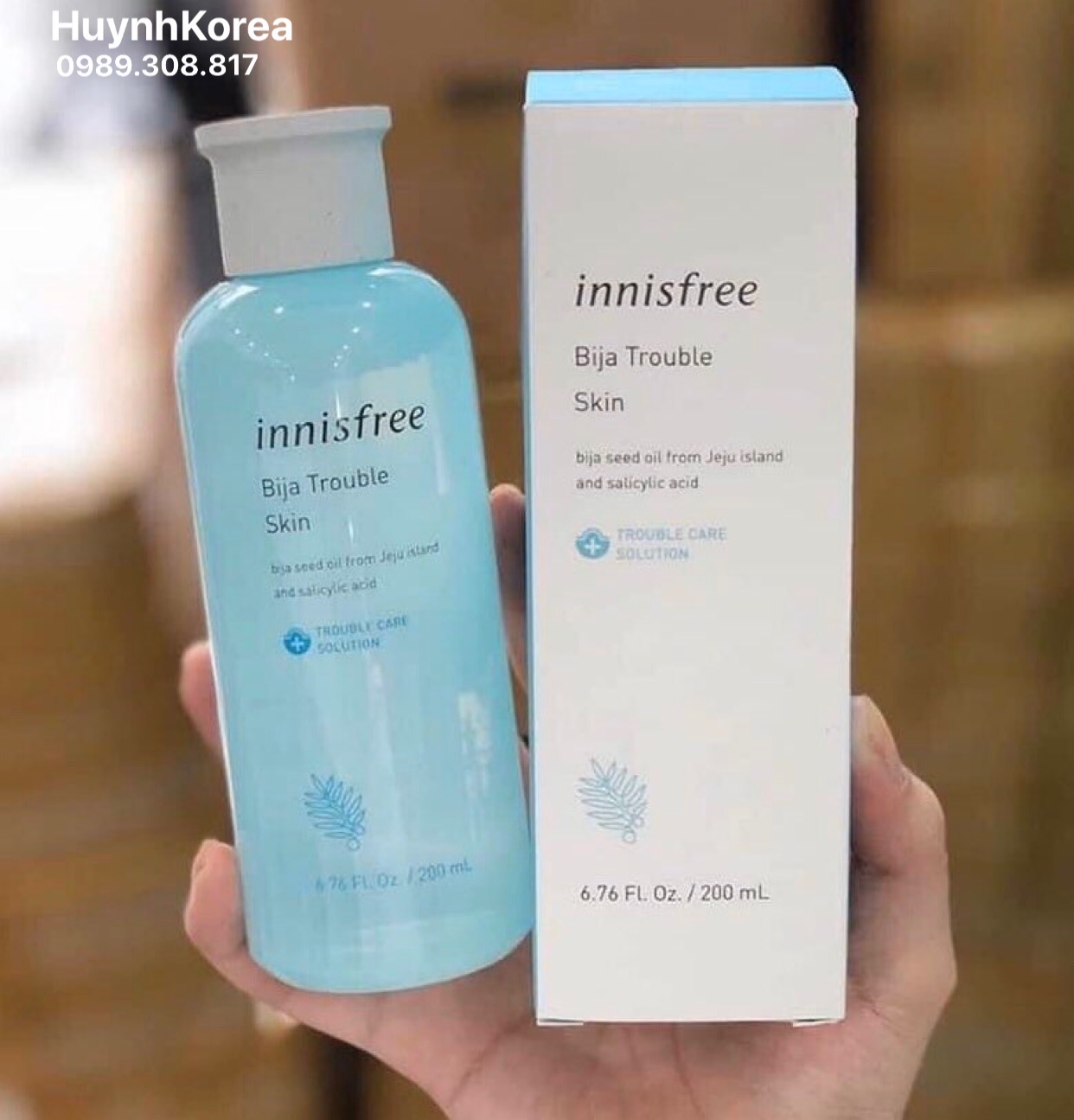 Nước Hoa Hồng Innisfree Bija Dành Cho Da Dầu Da Mụn 200Ml Nội Địa Hàn Quốc