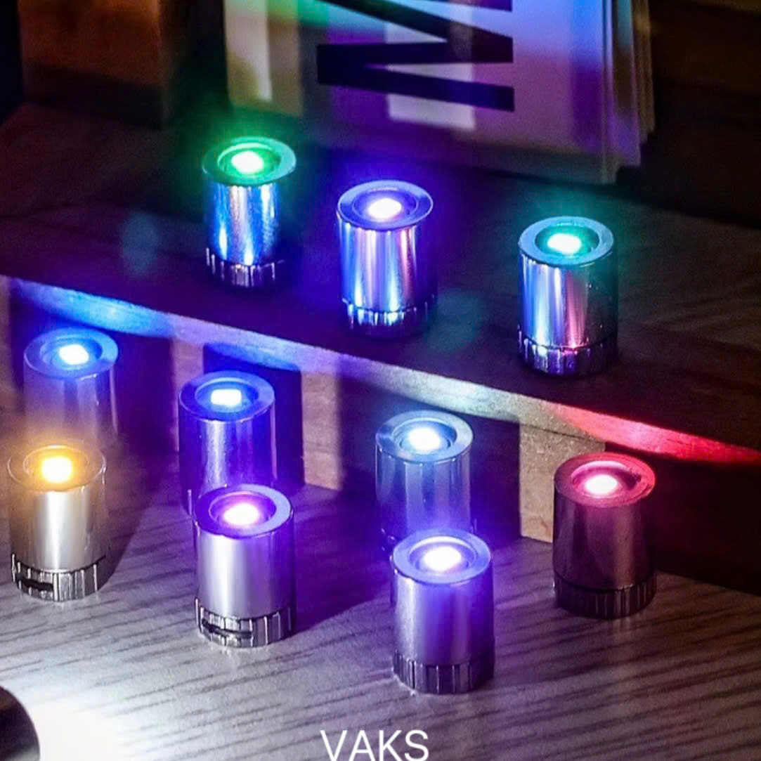 Combo 3 LED chiếu thẳng hình trụ mini- dùng pin 7 MÀU có chớp - Trang trí tiệc tùng đèn trung thubong bóng