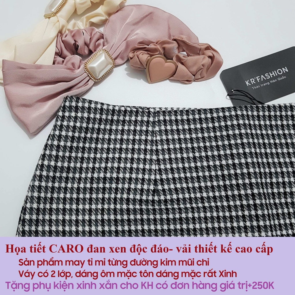 Chân váy ngắn kẻ caro SK101 KRFashion CAO CẤP krfashion (Only KR) váy ngắn chữ a caro style Hàn Quốc