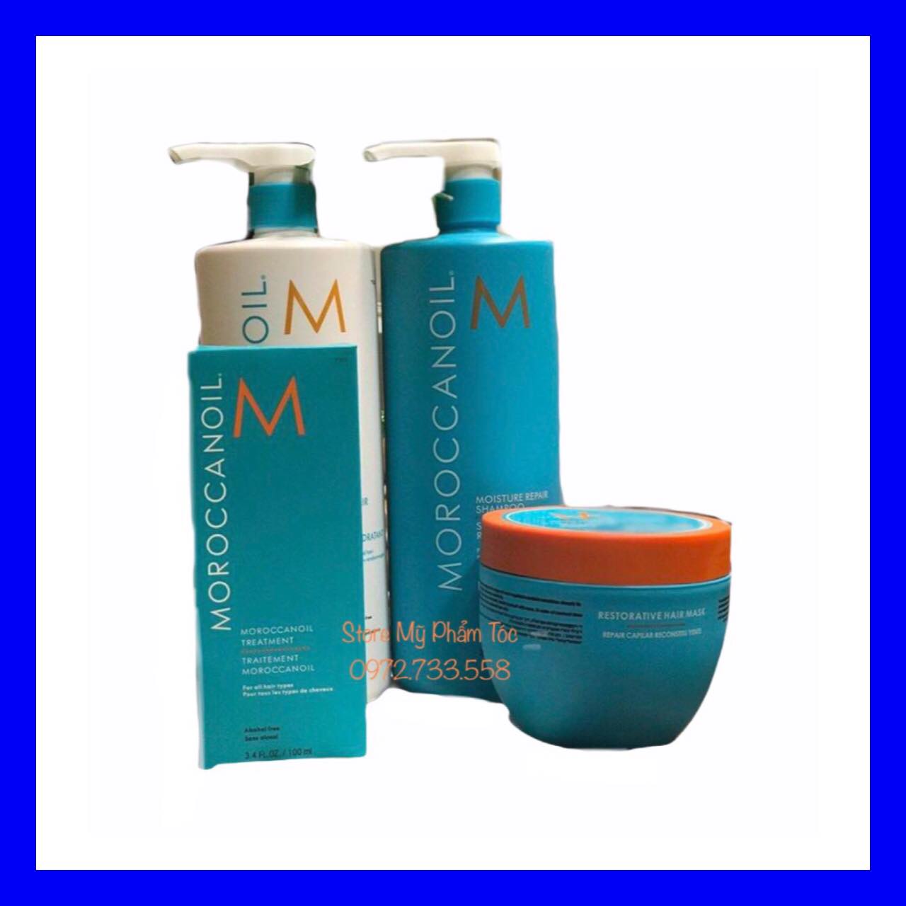 Bộ Dầu Gội Và Xả + Hấp + Tinh Dầu Phục Hồi Tóc Moroccanoil Moisture Repair