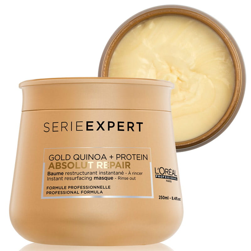 Hấp Dầu Kem Bơ Phục Hồi Tóc Hư Tổn Loréal Serie Expert Gold Quinoa + Protein 250Ml