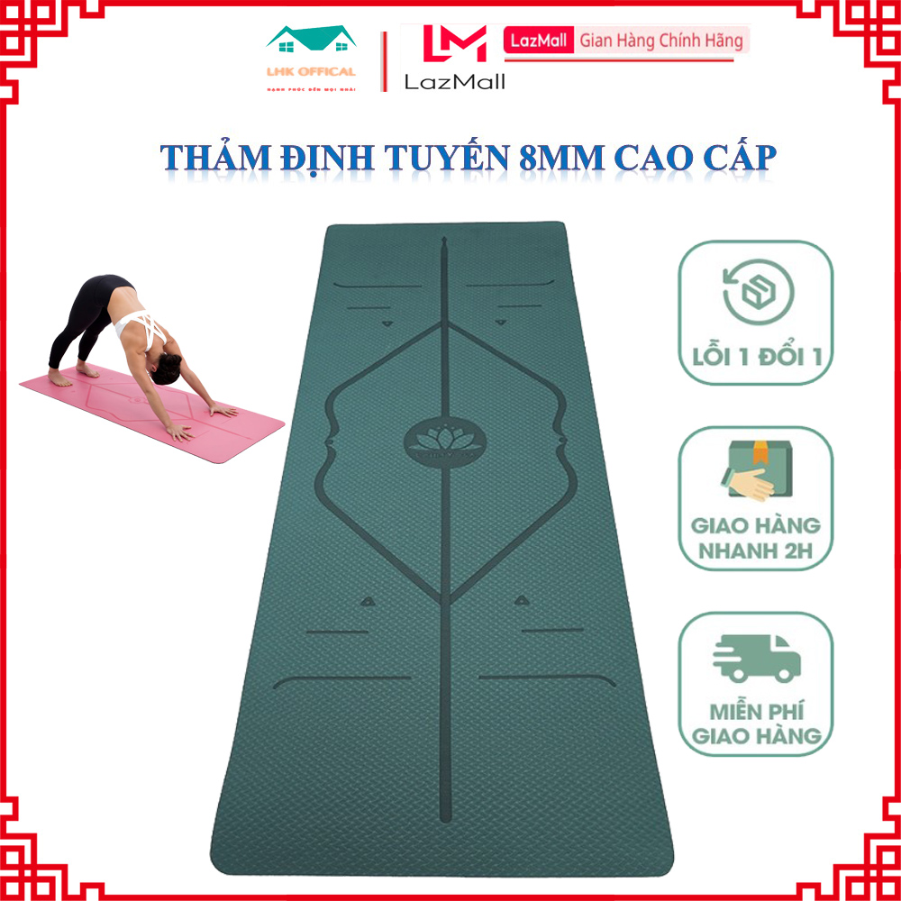 Thảm YOGA Định Tuyến 8mm - Thảm Tập Yoga Thảm Tập Yoga Định Tuyến Thảm Yoga Thảm Tập Yoga TPE 2 Lớp 