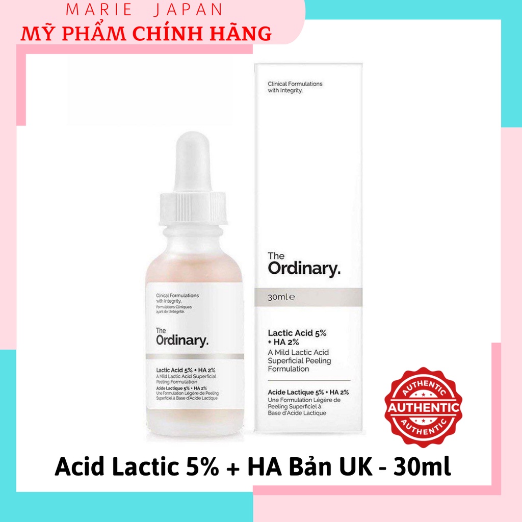 [HCM]Serum Tẩy Da Chết Hóa Học Dưỡng Sáng Mờ Thâm The Ordinary Acid Lactic 5% + HA 2% 30ml