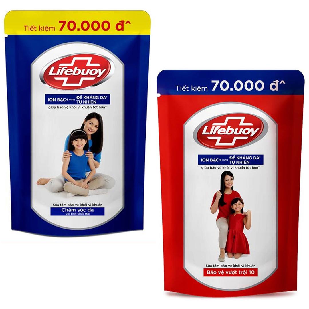 [Tặng Kèm 1 Bình Đựng 500Ml ]Túi Sữa Tắm Lifebuoy 850G