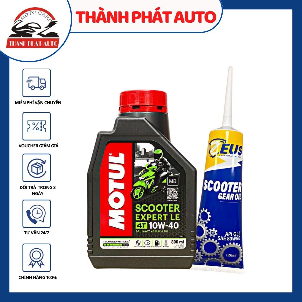 COMBO nhớt Motul EXPERT LE 800ML và nhớt Lap ZEUS Scooter Le 120ML