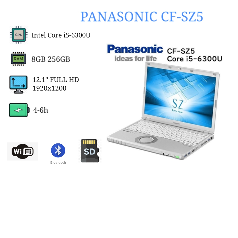 Laptop Panasonic CF-SZ5/SZ6 màn hình 12.1" Full HD 8GB RAM 256GB SSD Core i5-7300U - Likenew 98%