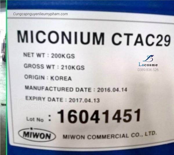 [Hcm]Cetrimonium Chloride (Ctac) 1Kg - Nguyên Liệu Mỹ Phẩm