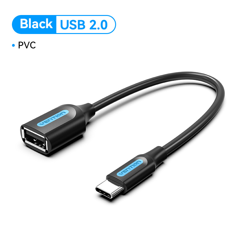 Vention Cáp USB C OTG Đầu Nối Cái USB 2.0 C Sang USB 2.0 A Cáp Chuyển Đổi OTG Điện Thoại Di Động Cho