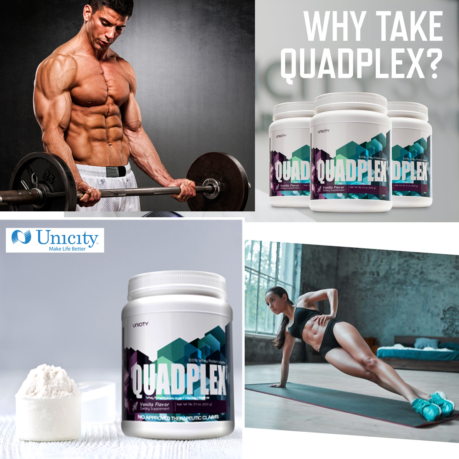 Quadplex - Đạm Whey Cô Đặc Vitamin Và Khoáng Chất